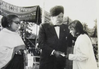 Reeta being honoured again by the Vice Chancellor B.S. Samundri.